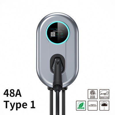 ایستگاه شارژر EV 48A Wallbox با صفحه نمایش ال سی دی APP Wifi/Bluetooth 11.52 KW نوع 1 EV شارژر خانگی