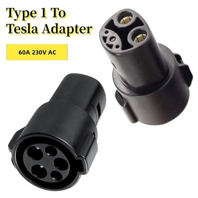اتصالات شارژ EV تک فاز 60A AC J1772 به آداپتورهای تسلا برای شارژر خودروهای الکتریکی