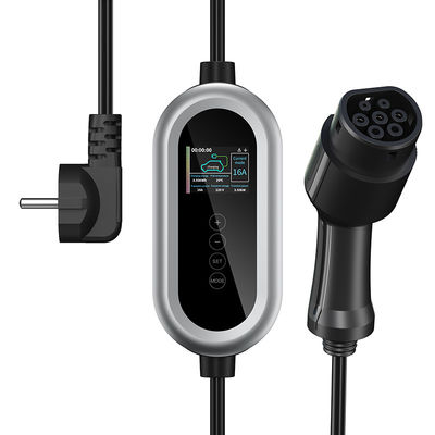 IP65 سطح شارژر EV ایستگاه شارژ سریع نوع 2 AC شارژر 7 کیلوواتی شمع شارژ EV با دکمه لمسی