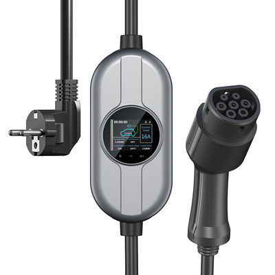 شارژر EV قابل حمل 50/60 هرتز نوع 2 با جعبه کنترل AC 230 ولت شارژر برق خانگی قابل تنظیم جریان