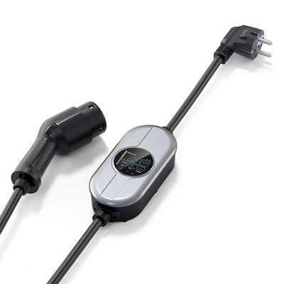 شارژر EV قابل حمل 7.36KW Max 32A نوع 2 قابل تنظیم برای ایستگاه شارژ خودروی الکتریکی با صفحه نمایش LCD