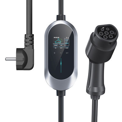 شارژر سریع EV نوع 2 تنظیم جریان حداکثر 32A، شارژر خودروی الکتریکی قابل حمل OEM AC