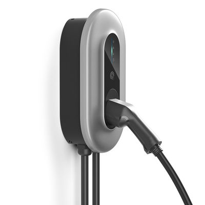 شمع شارژ EV Type2 با 1M، سیم سخت 8-16A با شارژر Wallbox خودروی الکتریکی قابل تنظیم جریان